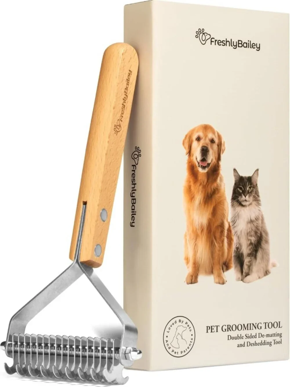 Pet Dematting Comb for Cats & Dogs - Mat Remover & Deshedding Undercoat Tool